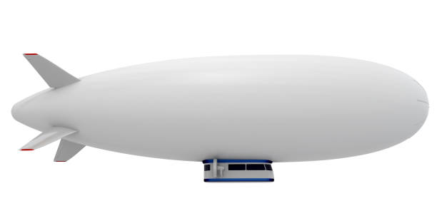 blimp sobre blanco - globo-dirigible fotografías e imágenes de stock