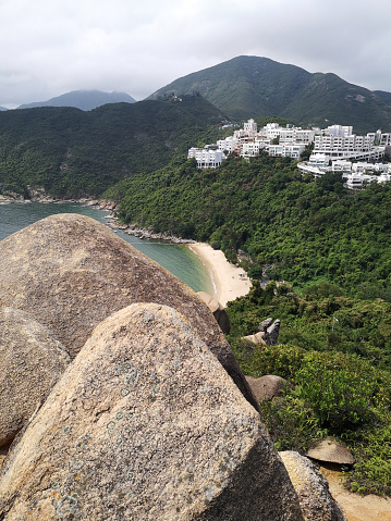 The iconic Devil's Paw rock formations on Chung Hom Kok bay, located on Hong Kong island south coast, west of Stanley.