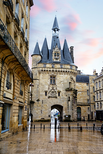 Cailhau Gate (Porte Cailhau) built in the mid-1400s, City of Bordeaux, France