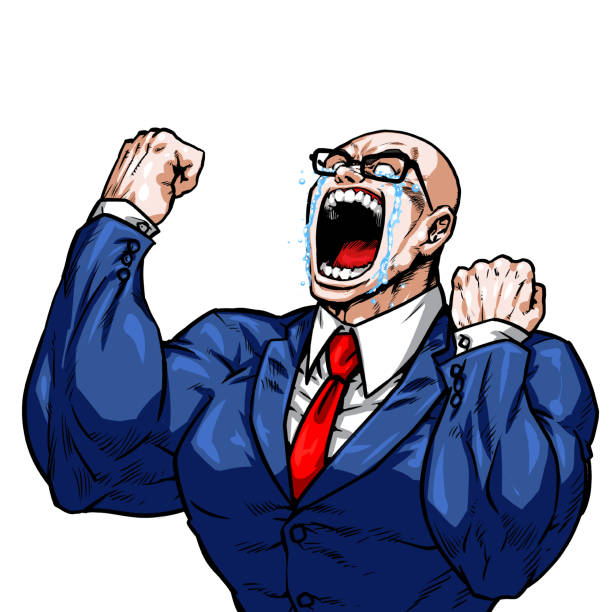 istock Guts, bald, skinhead, graphic novel, cartoon, muscle, bodybuilding, macho, pose, front view, white background, 1252605625