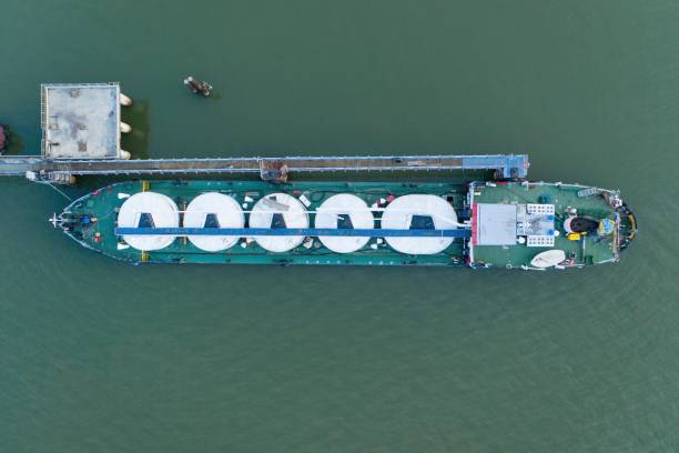 istock Oil tanker on the Don river. 1252605712