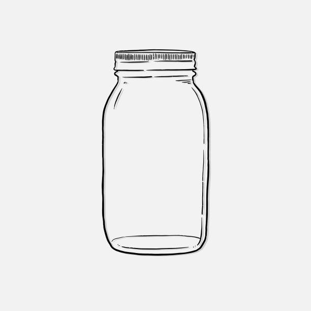 illustrations, cliparts, dessins animés et icônes de illustration vectorielle dessinée par pot de maçon à la main isolée sur le fond blanc - jar