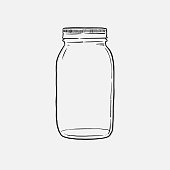istock mason Jar hand drawn vector illustration isolated on white background 1252606417