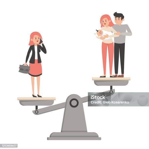 Comparing Life's Work And Life Comparison Concept Stock Illustration - Download Image ...