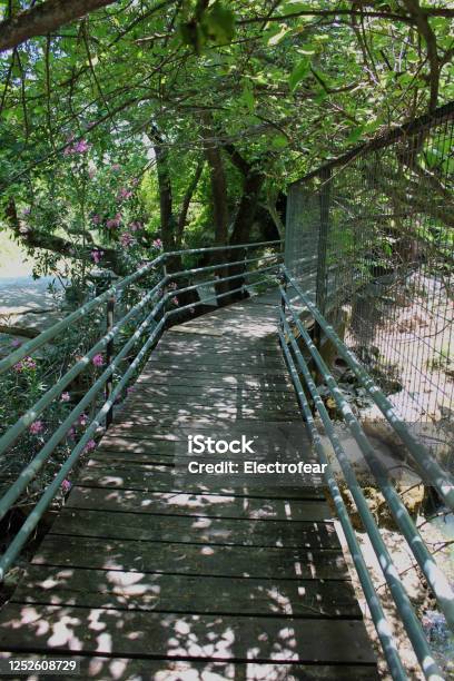 Spring Of Kolethra Evia Greece Stock Photo - Download Image Now - Bridge - Built Structure, Cave, Euboea