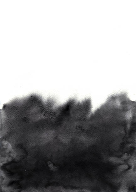 istock Abstract black brush stroke watercolor hand painting frame background. 1252610102
