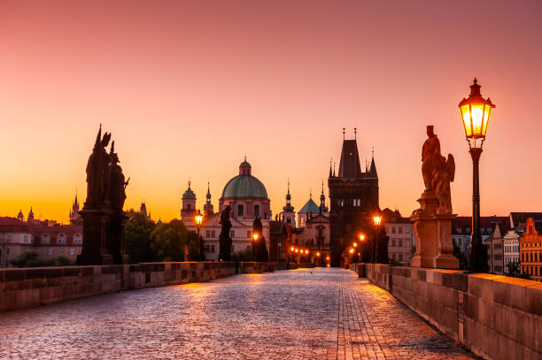 istock Charles Bridge at sunrise in Prague, Czech Republic. 1252611079