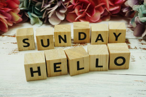 istock Hello Sunday alphabet letter on wooden background 1252614821