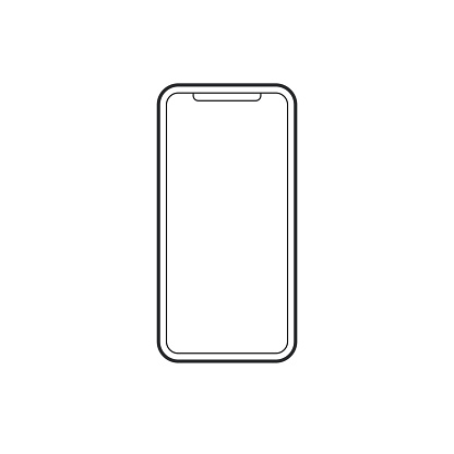 Mobile phone outline icon. Smartphone symbol vector illustration.