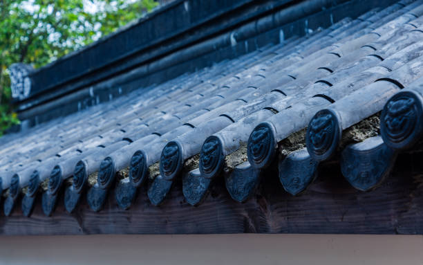 istock Antique eaves and tiles 1252615873