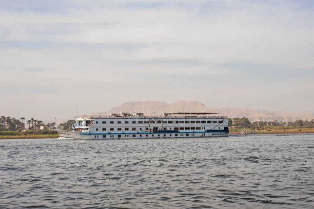 istock Large egyptian river cruise boat sailing on Nile 1252616324