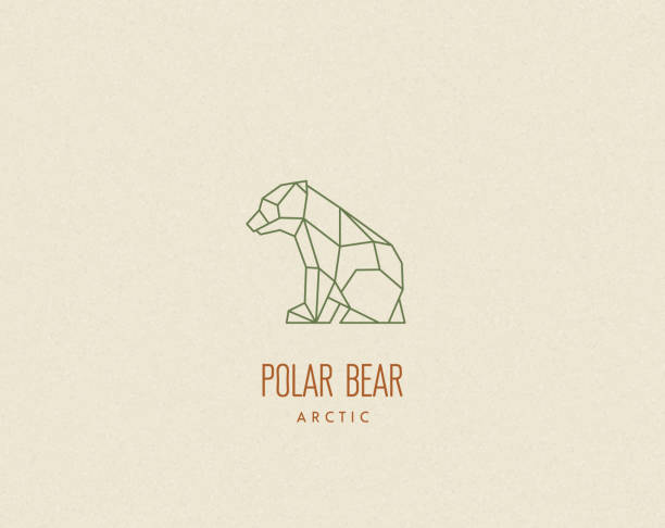 ilustraciones, imágenes clip art, dibujos animados e iconos de stock de polígono oso silueta bebé - polar bear bear vector mammal