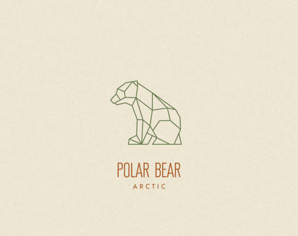 ilustrações, clipart, desenhos animados e ícones de silhueta do bebê do urso polígono - polar bear bear vector mammal