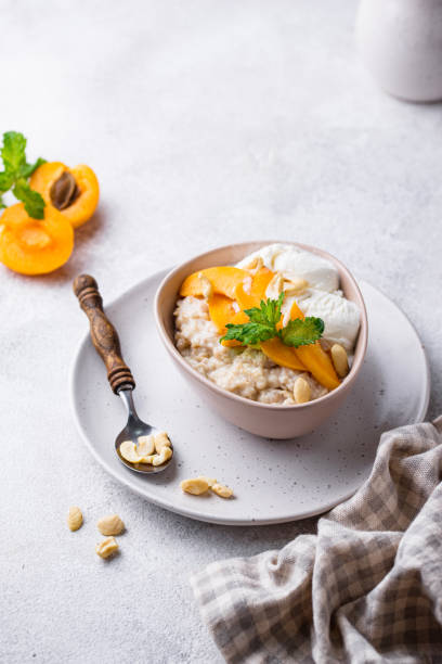 istock Oatmeal with apricots and nuts 1252624463