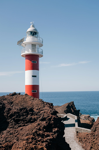 Aerial View of Lighthouse on Tenerife island. Tranquille scene