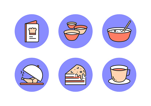 Restaurant, Food and Drink Related Line Icons. Vector Symbol Illustration.