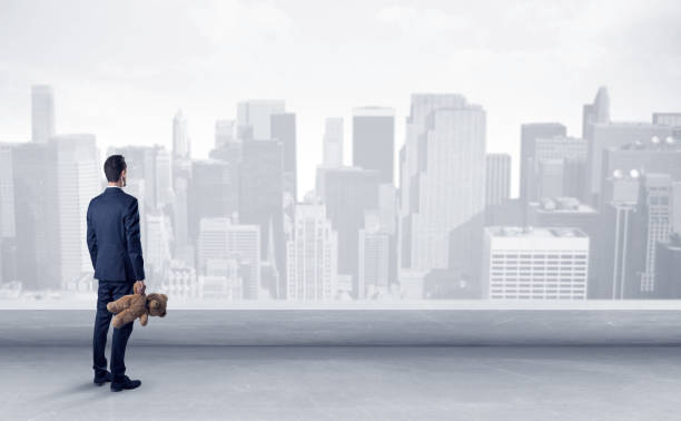 istock Businessman looking at a big city panorama 1252645224