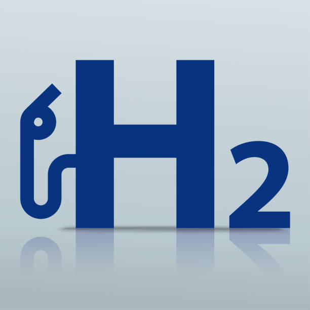 h2 symbol pompy gazowej szary lustro - fuel pump gasoline natural gas gas station stock illustrations