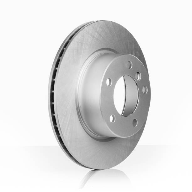 istock Car or automotive brake disc on white background 1252655653