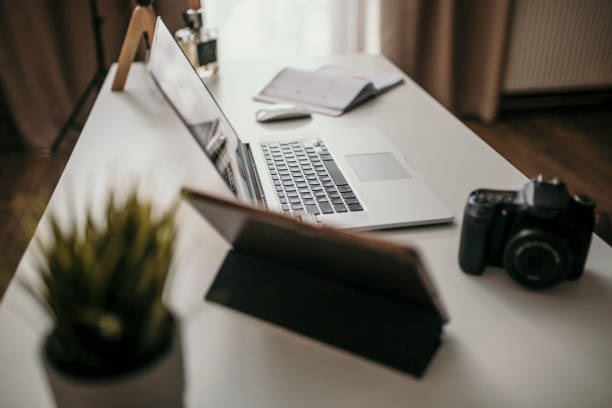 istock Young woman works from home 1252655781