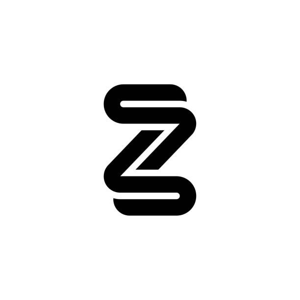 ilustrações de stock, clip art, desenhos animados e ícones de thick rounded line letter logotype z - letter z