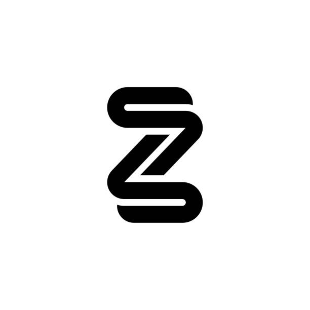 толстый округлые линии буквы логотипа - letter z stock illustrations