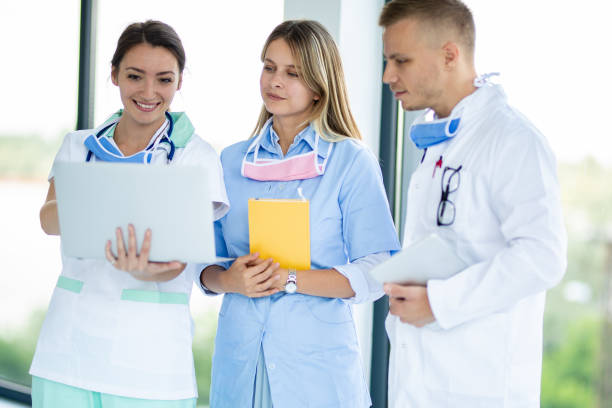 istock Young doctors with the protective masks 1252669222