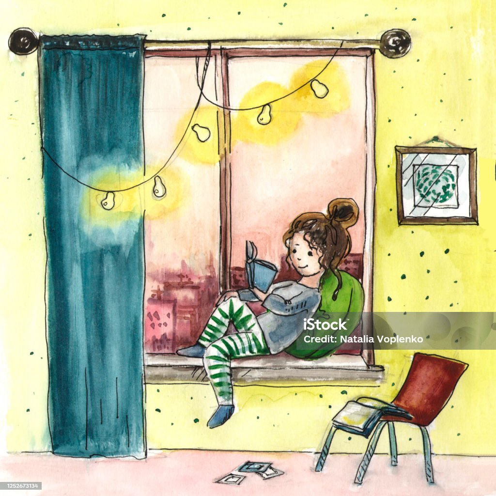 Watercolor Illustration With A Girl At Home Alone Stock Illustration - Download Image Now - Adult, Art, Backgrounds - iStock Watercolor Illustration With A Girl At Home Alone Stock Illustration - Download Image Now - Adult, Art, Backgrounds - iStock