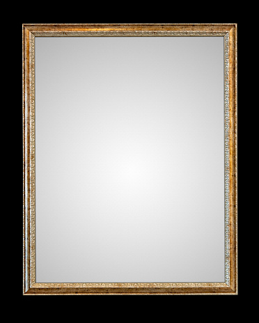 Empty gold ornate picture frame