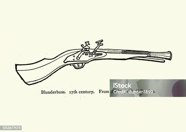 Weapons Firearms 17th Century Blunderbuss Stock Illustration - Download  Image Now - 17th Century, 17th Century Style, Antique - iStock
