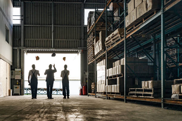 The end of a working day in a warehouse!