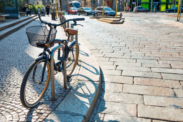 istock Bicycle parked on city street 1252679128