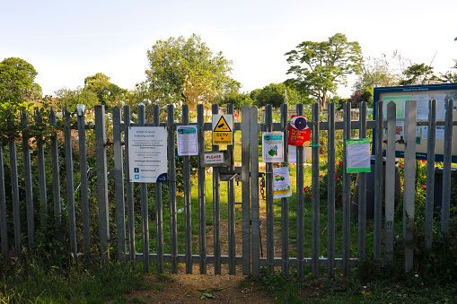 24th June 2020. Allotments / community gardens are popular during Covid-19 lockdown. These notices list the many safety procedures that are required, such as hand washing and social distancing.