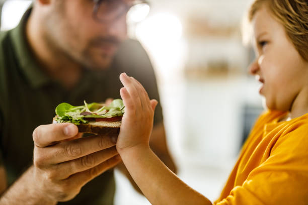 istock No daddy, I don't want to eat that sandwich! 1252679999