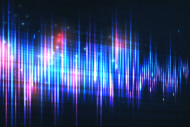 аудио волны вектор фон - brightly lit audio stock illustrations