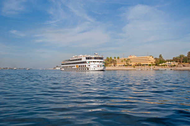 istock Large egyptian river cruise boat sailing on Nile 1252682963