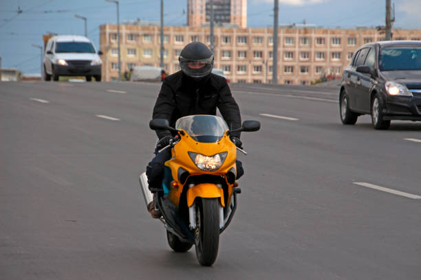 Motion of a speedy motorbike.