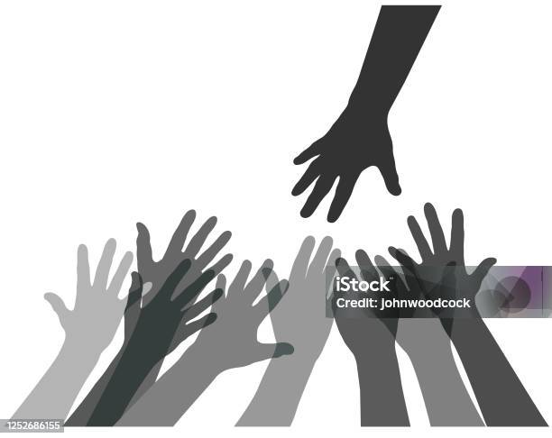 모노 도움 손 일러스트 도움의 손길에 대한 스톡 벡터 아트 및 기타 이미지 - 도움의 손길, 손, 개념 - iStock