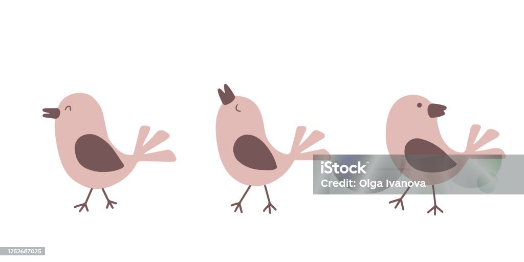 Ilustración de Pájaros De Dibujos Animados Lindos En Colores Neutros  Conjunto De Ilustraciones Vectoriales y más Vectores Libres de Derechos de  Amor - iStock