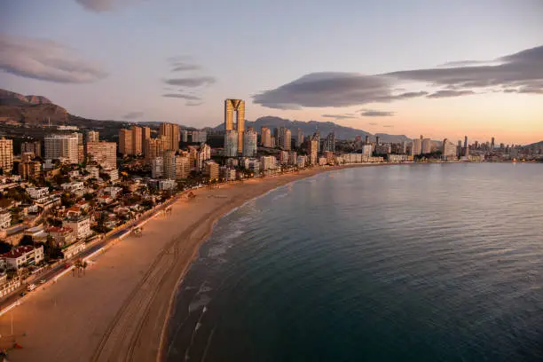 Photo of Sunrise in Benidorm with view on InTempo Building skyscrapers