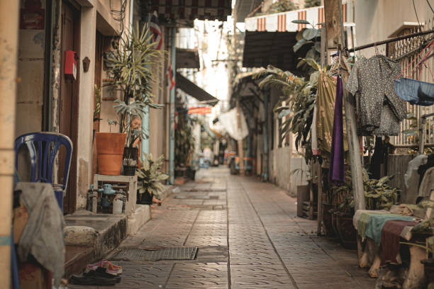 Empty Street during the coronavirus pandemic stock photo