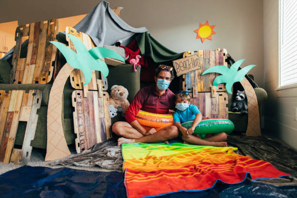 istock Cool Father and Son at Home Beach 1252694067