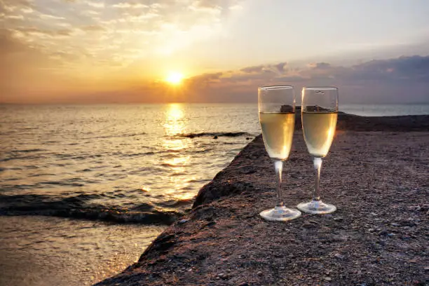 Romantic celebration by the seaside.