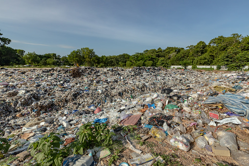 An open area full of trash which cause environmental problem.