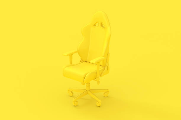 istock Professional Modern Yellow Computer Gaming Armchair as Duotone Style. 3d Rendering 1252699164