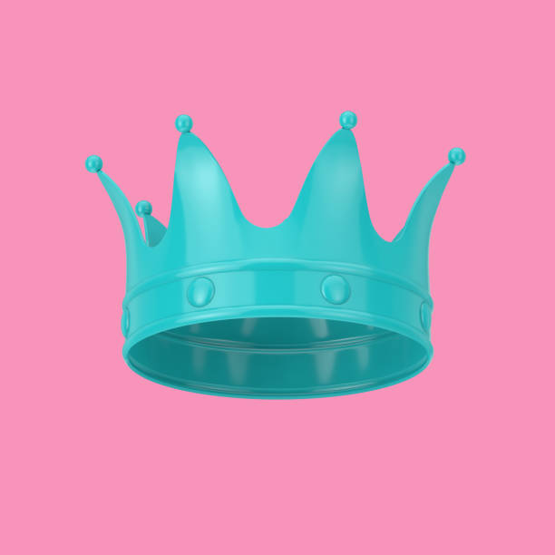 istock Blue Crown in Duotone Style. 3d Rendering 1252699390