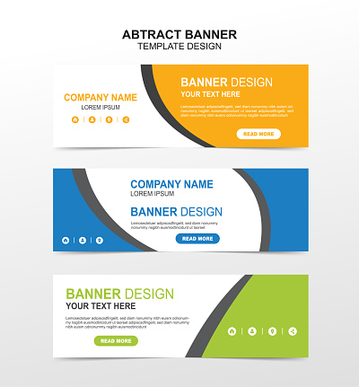 Vector abstract banner design web template. Flat vector design
