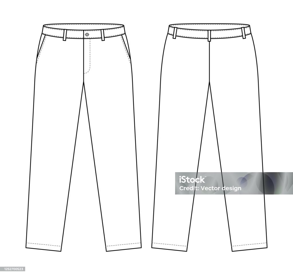 White Uniform Long Pants Vector For Template Stock Illustration ...