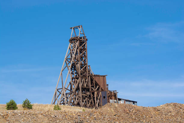 istock Old abandoned gold mining structures - ART photo 1252704433