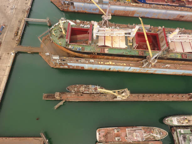 istock repair vessels hull  (ship, tanker) in shipyard 1252704674